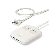 Anker Nano Charging Station (6-in-1, 67W) (USBタップ 電源タップ AC差込口 2口 USB-C 2ポート USB-A 2ポート 延長コード 1.5m) 【PSE技術基準適合】MacBook PD対応 Windows PC iPad iPhone Galaxy Android スマートフォン ノートPC 各種 その他機器対応 (ホワイト)