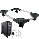 CPUスタンド 【monoマガジン掲載】 デスクトップ pc 置き台 PCキャスター キャスター付き台車 サイズ調整 無段階調節 ストッパー4か所 熱対策 オフィス デスク ワーク ブラック ホワイト mugenbo (ブラック)