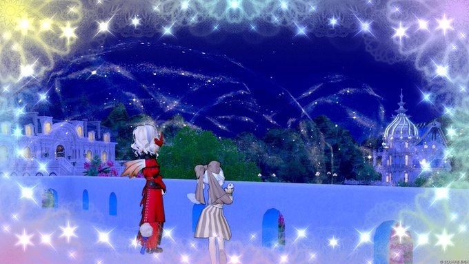 にゃぱ組の募集投稿に添えられた夜景のゲーム内写真